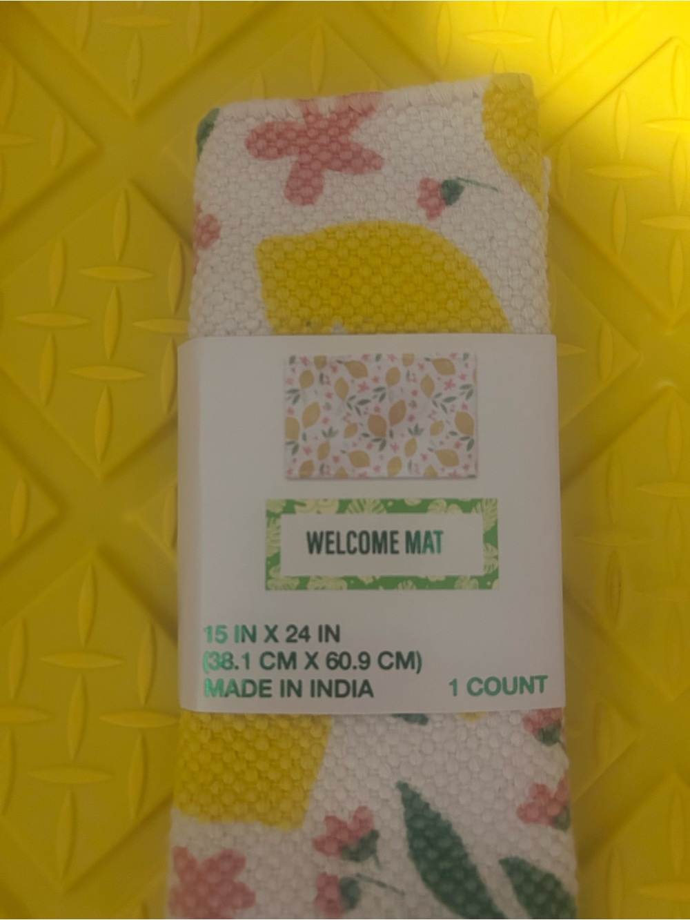 Lemon & Floral Print Rug - Picture 2 of 7